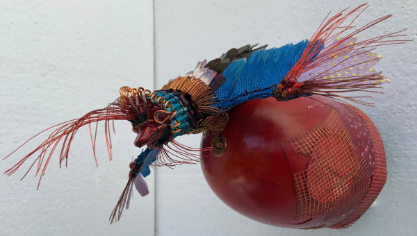 #oiseau #art récupération #sculpture #oiseau à lunettes