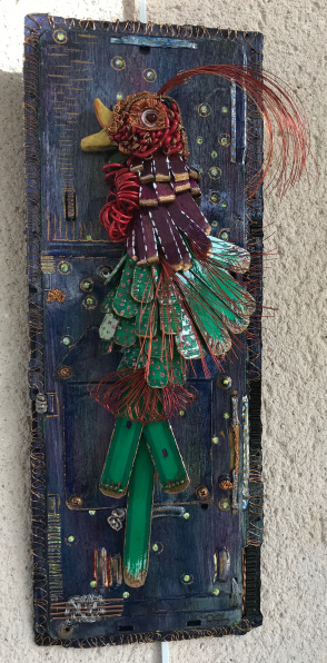 #oiseau #art récupération #sculpture #purple